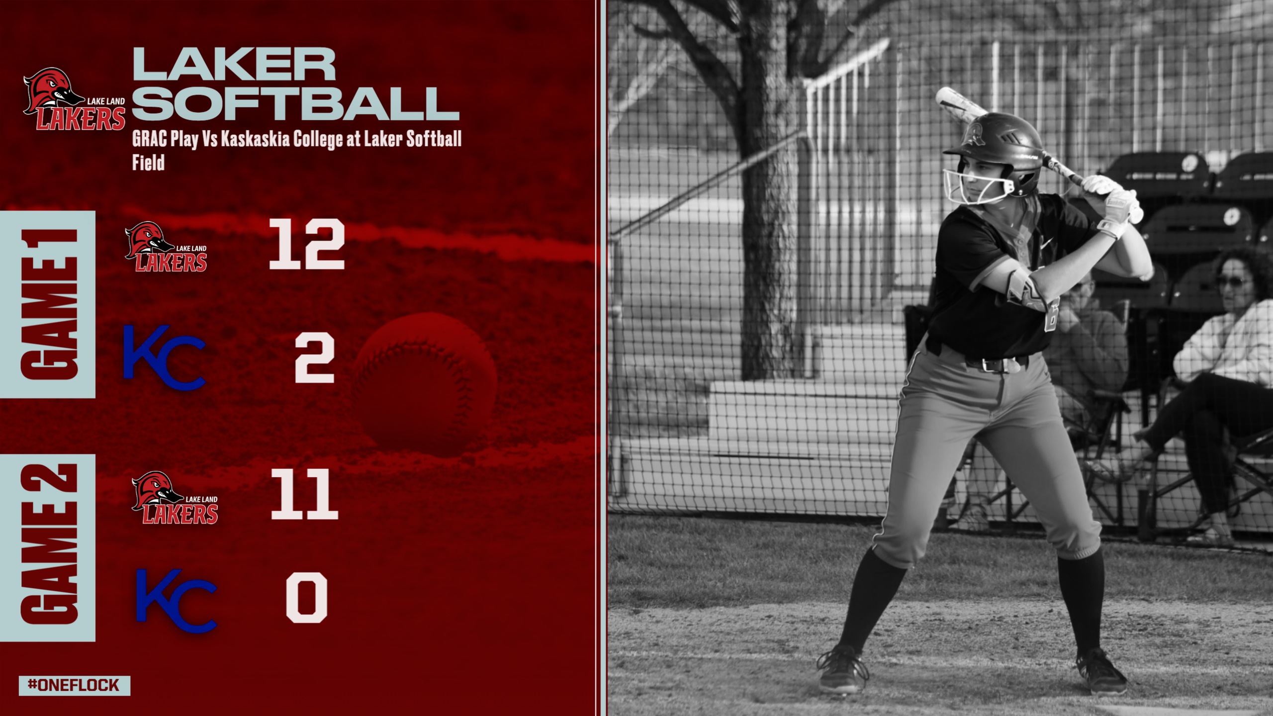 Lakers sweep this double header vs Kaskaskia College